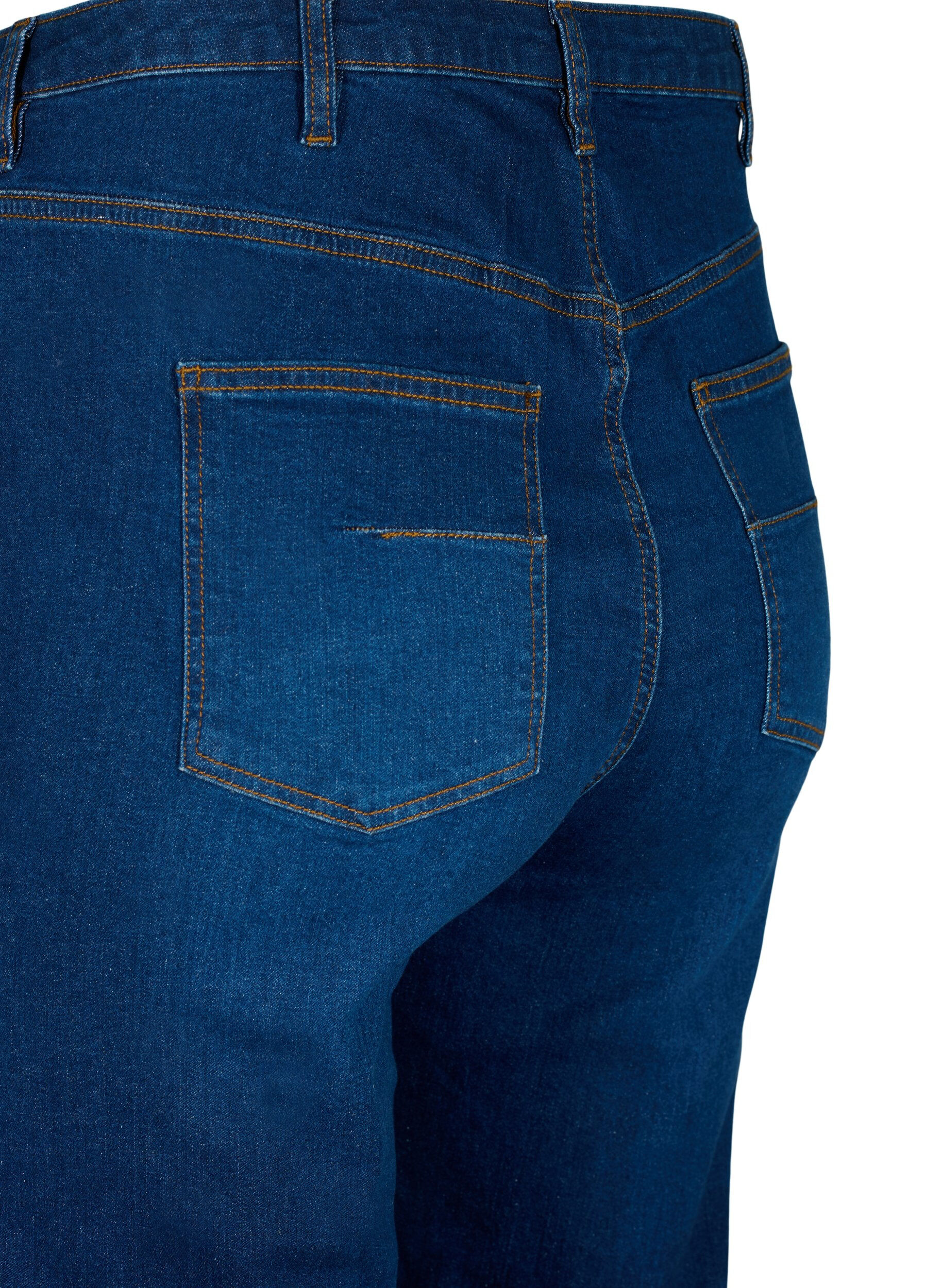 ZizziMegan-Jeans mit extra hoher Taille und normaler Passform, Dark blue, Packshot image number 3