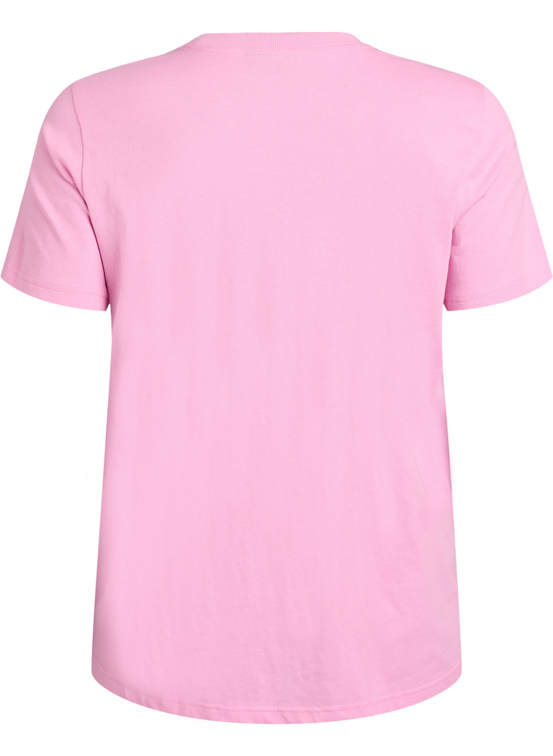 ZizziBasic T-Shirt aus Baumwolle mit Rundhalsausschnitt, Pink, Packshot image number 1