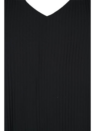 Plissee Bluse mit V-Ausschnitt, Black, Packshot image number 2