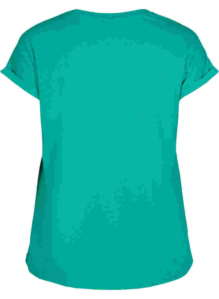 Kurzärmeliges T-Shirt aus einer Baumwollmischung, Emerald Green, Packshot image number 1