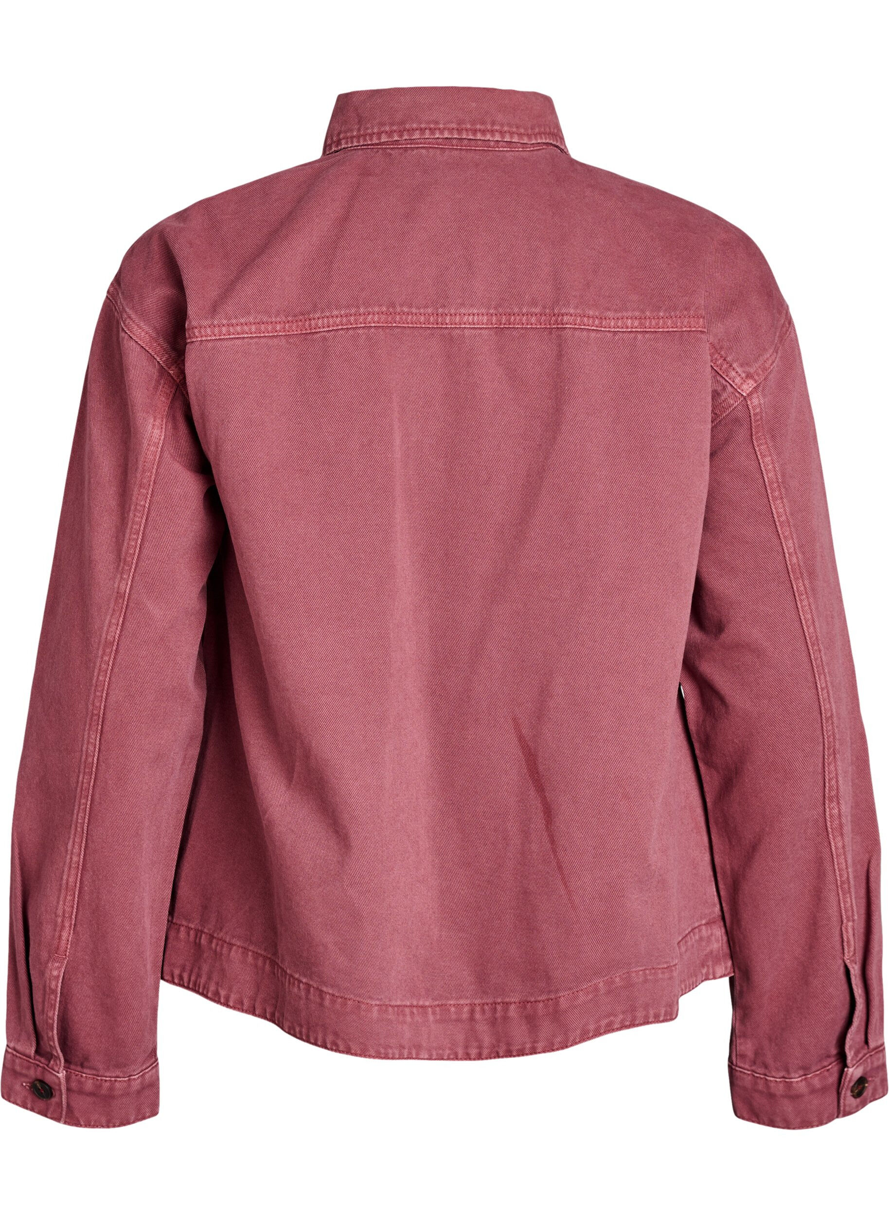 ZizziFarbige Denimjacke mit Rei&szlig;verschluss, Rot, Packshot image number 1