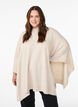 Poncho mit Rippdetails und Rundhalsausschnitt, Beige, Model image number 0