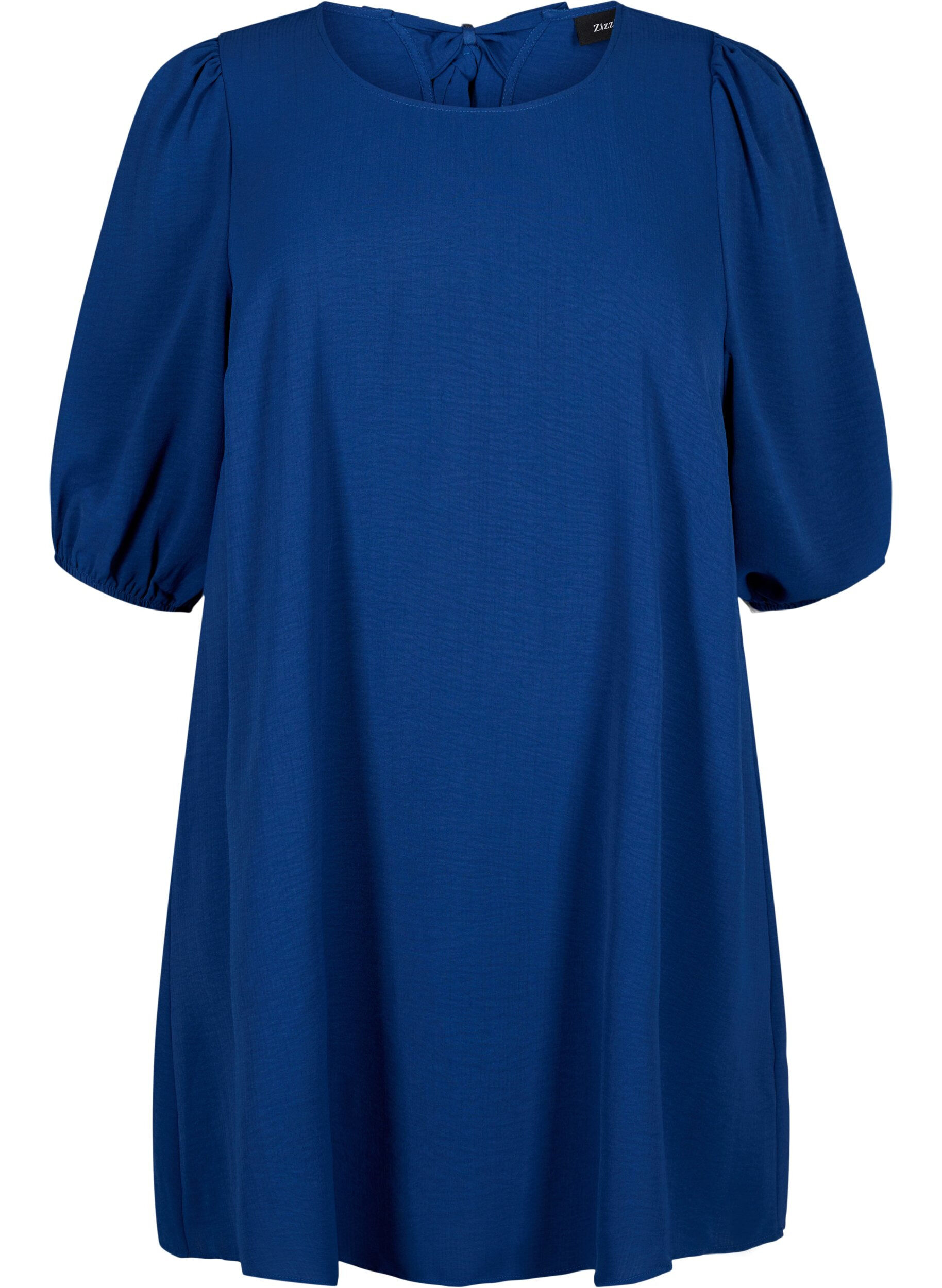 ZizziKurzes Kleid mit Schleifen-Detail hinten, Estate Blue, Packshot image number 0