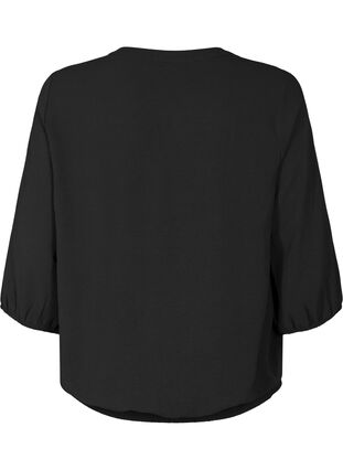 Bluse mit Smok und 3/4-Ärmeln, Black, Packshot image number 1