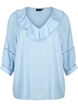 Bluse mit 3/4-Ärmeln und Spitze, Chambray Blue, Packshot image number 0