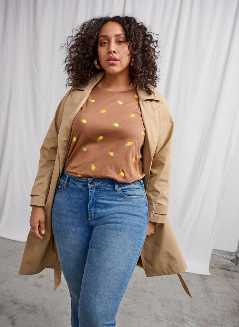 T-Shirt aus Bio-Baumwolle mit Zitronen, Coca M. Lemon Emb., Image image number 0