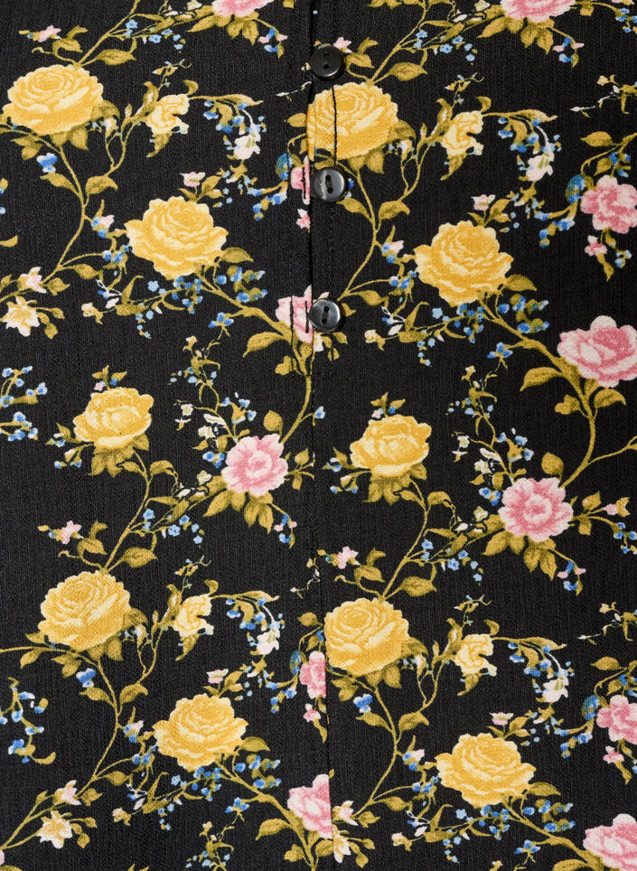 Gemustertes Kleid aus Viskose mit langen &Auml;rmeln, Schwarz, Packshot image number 2