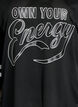 Sportliches Top aus Mesh mit Textprint, Schwarz, Packshot image number 2
