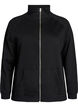 Sweatjacke mit hohem Kragen und Rei&szlig;verschluss, Schwarz, Packshot image number 0