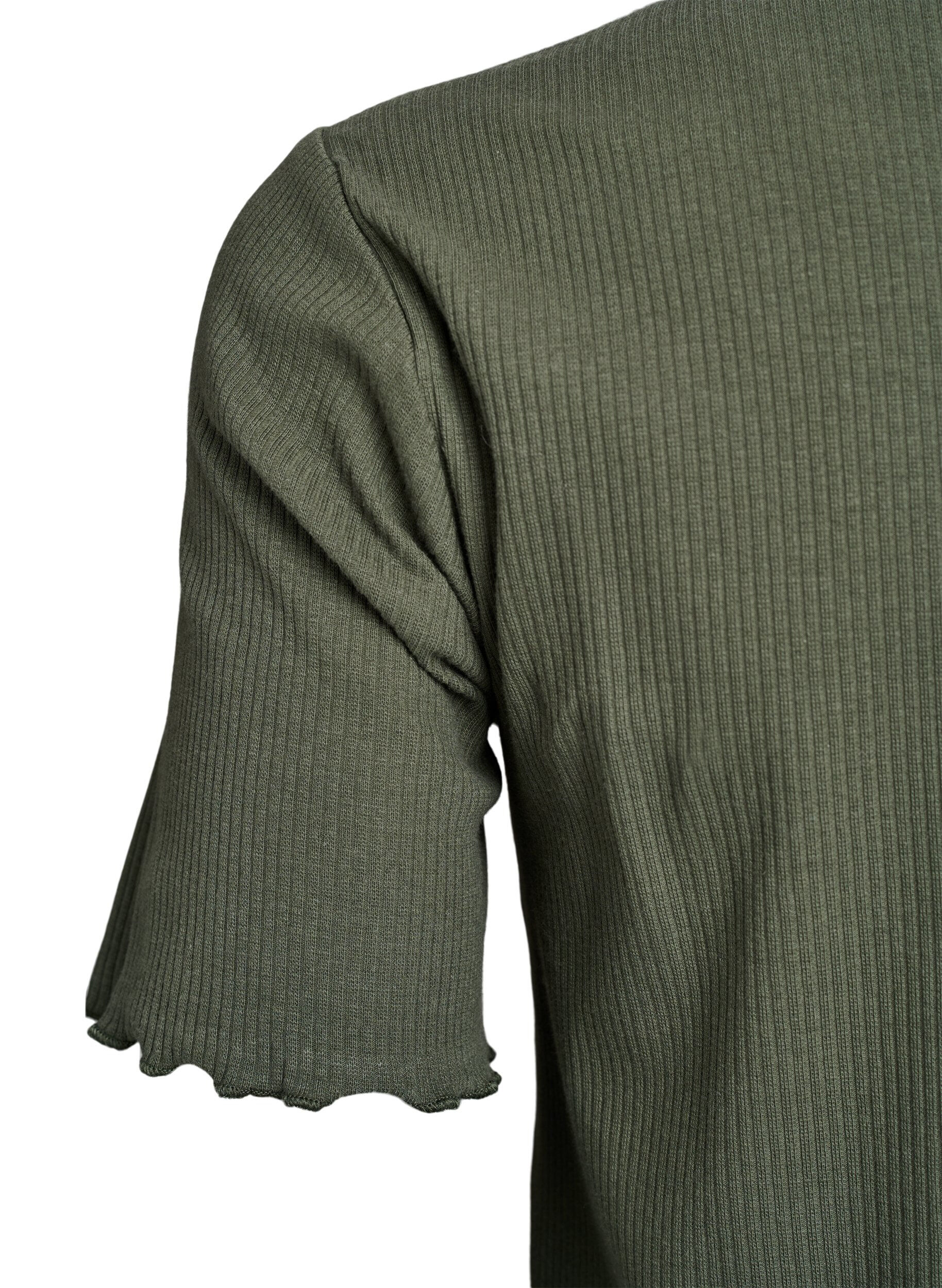 ZizziT-Shirtkleid aus geripptem Jersey in Kniel&auml;nge, Gr&uuml;n, Packshot image number 3