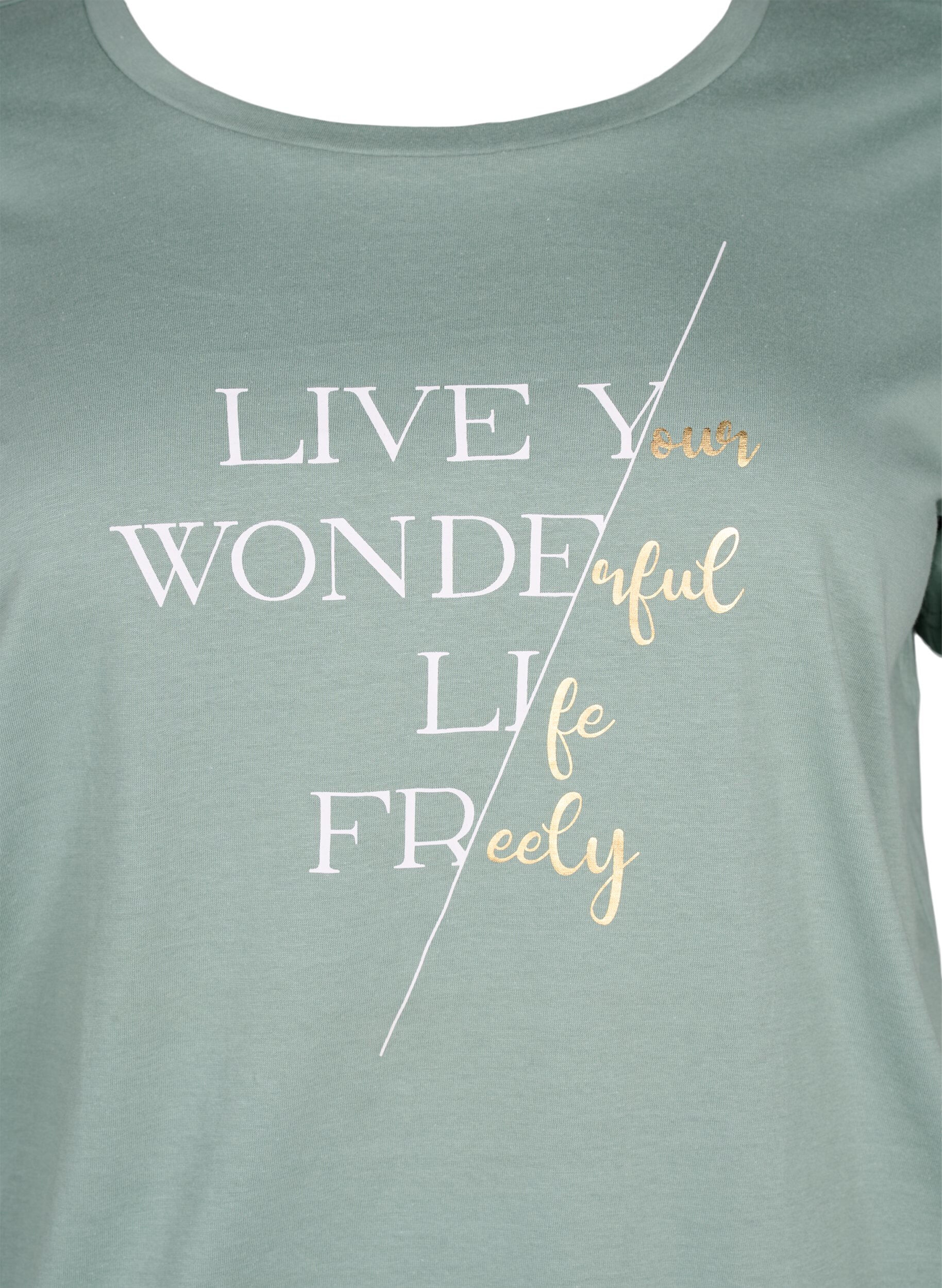 ZizziKurz&auml;rmliges T-Shirt aus Baumwolle mit Gummizug am Saum, Chinois G. W. Live, Packshot image number 2