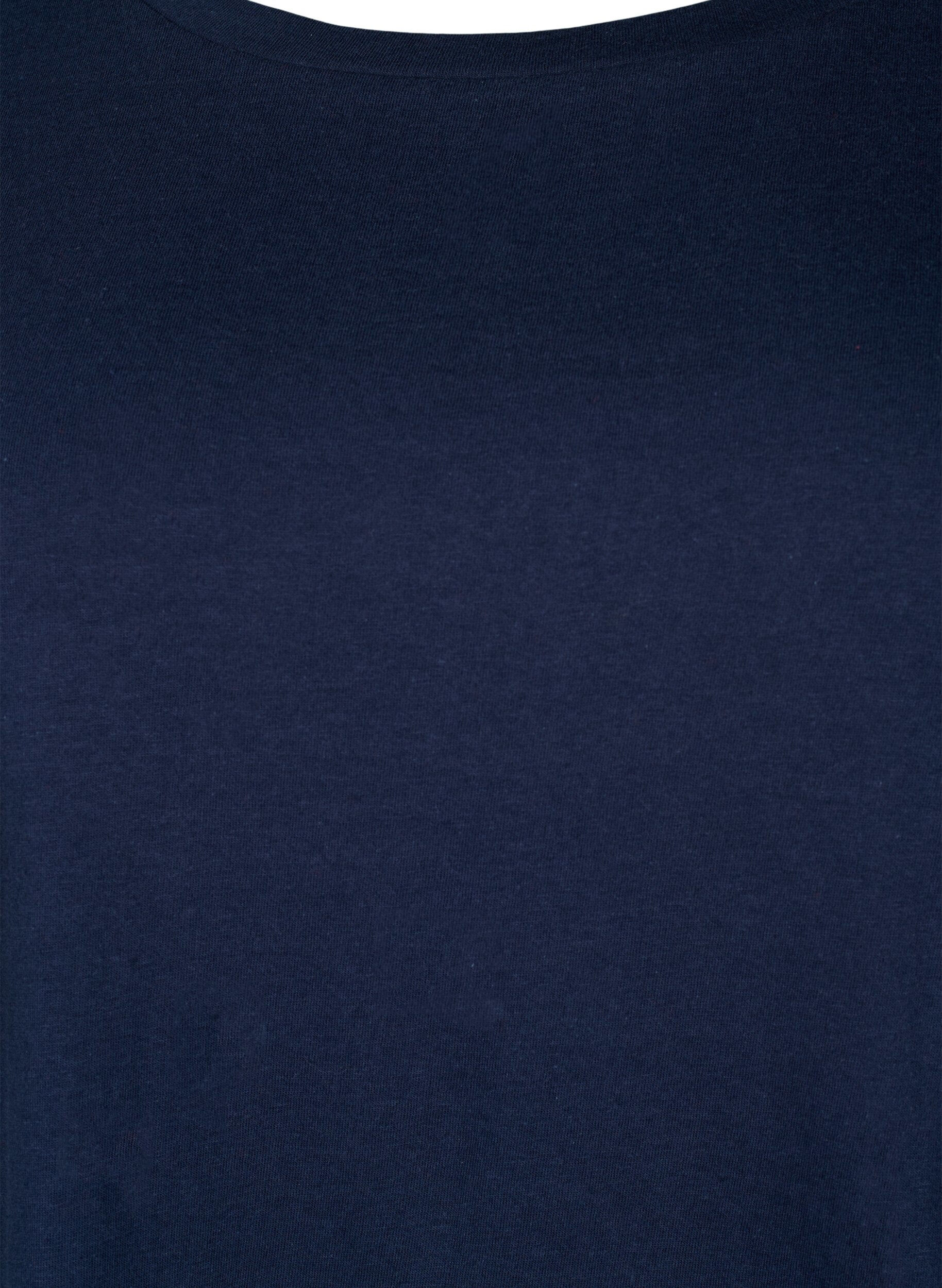 ZizziT-Shirt aus Baumwolle mit Broderi anglaise, Navy Blazer, Packshot image number 2