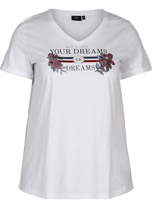Kurzarm T-Shirt mit Print, Bright White, Packshot image number 0