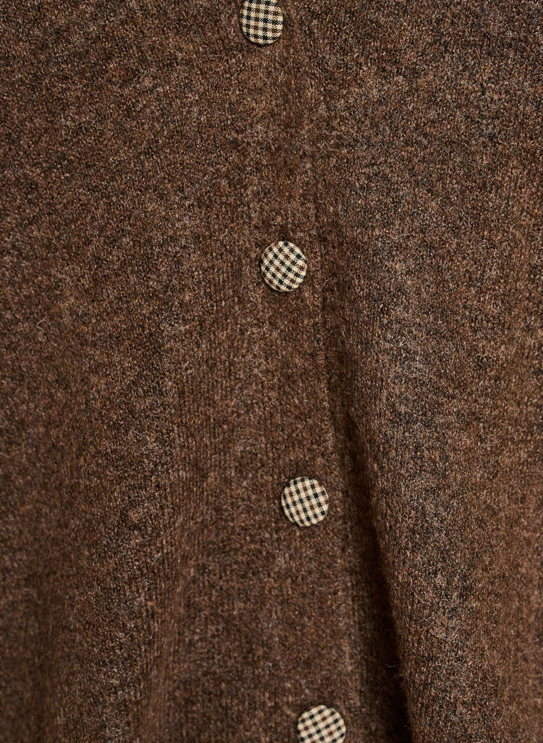 ZizziStrickjacke mit Zierkn&ouml;pfen und V-Ausschnitt, Braun, Packshot image number 2