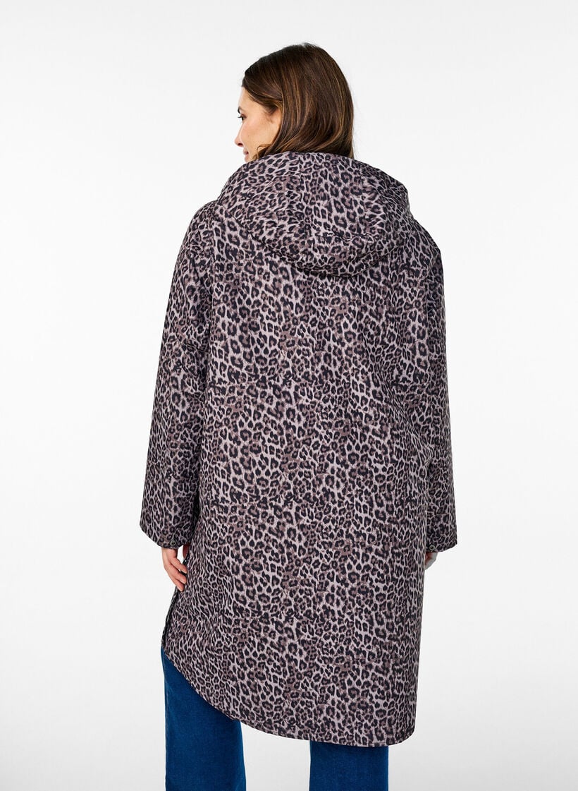 Regenmantel mit Taschen und Kapuze, Braun, Model image number 2