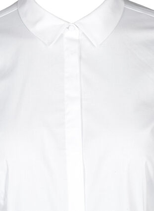 Langarm Bluse aus Baumwolle, Bright White, Packshot image number 2