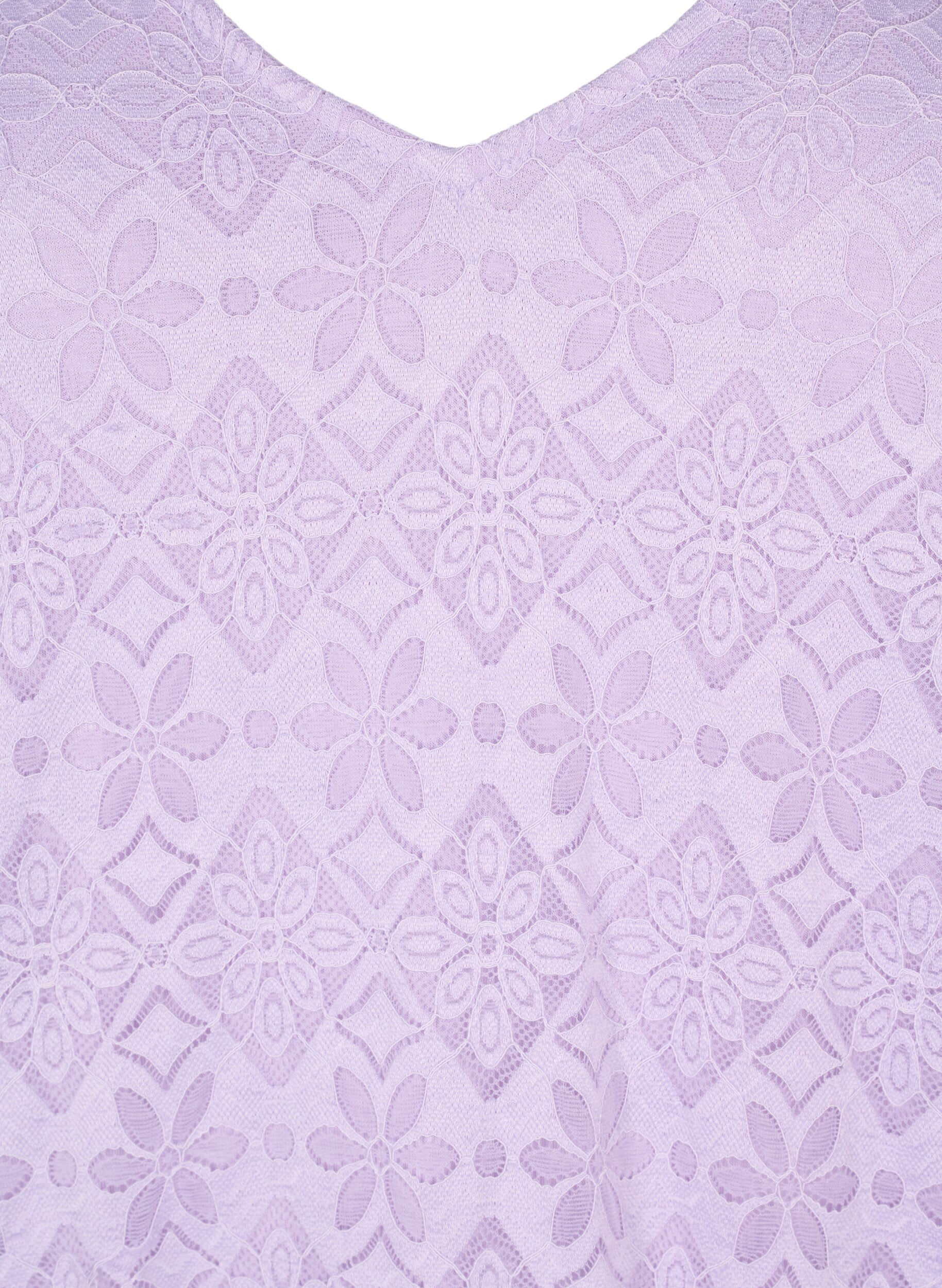 ZizziSpitzenkleid mit V-Ausschnitt und langen &Auml;rmeln, Pastel Lilac, Packshot image number 2