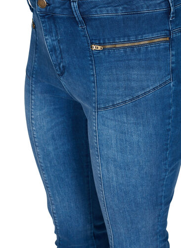 Dual Core Amy Jeans mit hoher Taille, Blue denim, Packshot image number 2