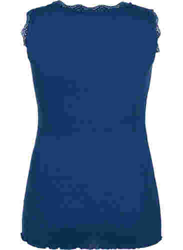 Top mit Spitzensaum, Insignia Blue, Packshot image number 1