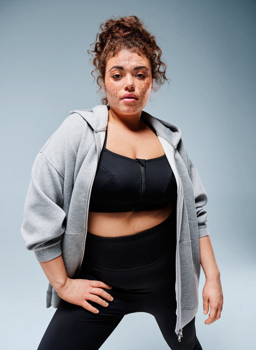 Scuba-Hoodie mit Rei&szlig;verschluss und Taschen, Grau, Image image number 0