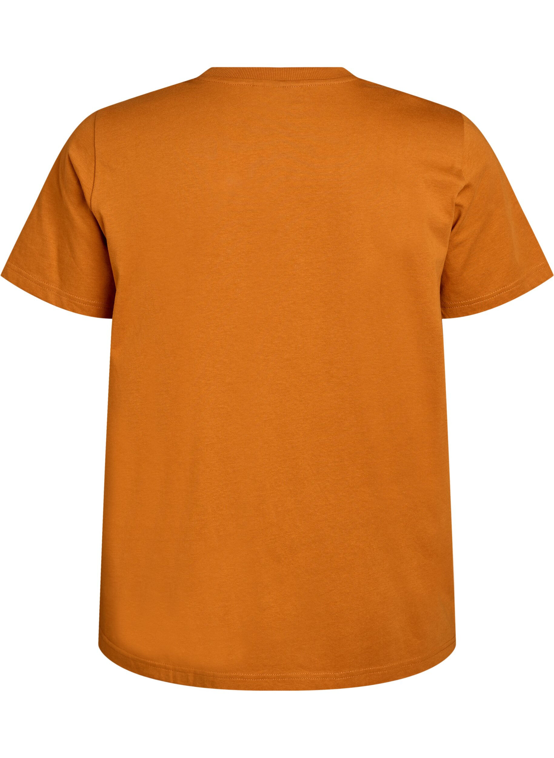ZizziBasic-T-Shirt aus Baumwolle mit Rundhalsausschnitt, Orange, Packshot image number 1