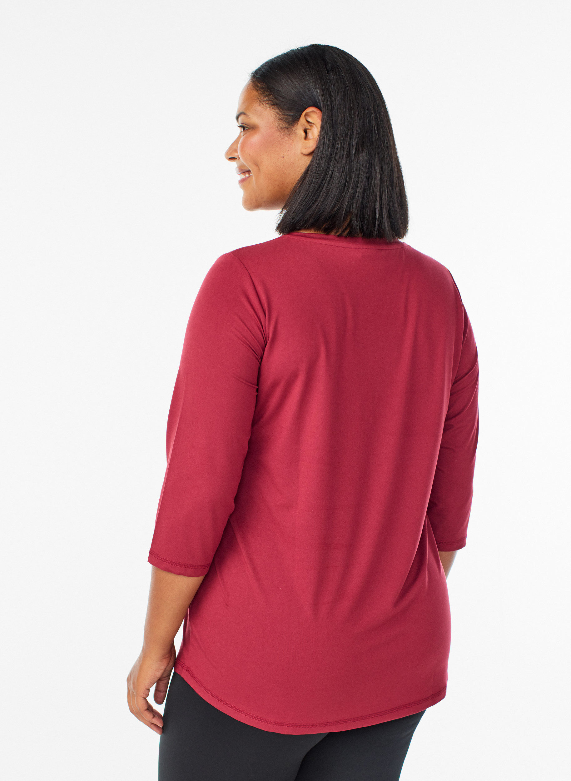 ZizziTrainingsshirt mit 3/4-&Auml;rmeln, Rot, Model image number 2
