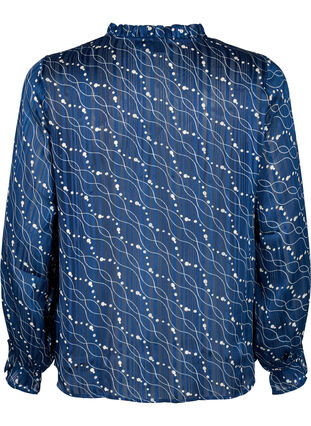 Langärmelige Bluse mit Rüschen und Aufdruck, Dress Bl. Swirl AOP, Packshot image number 1