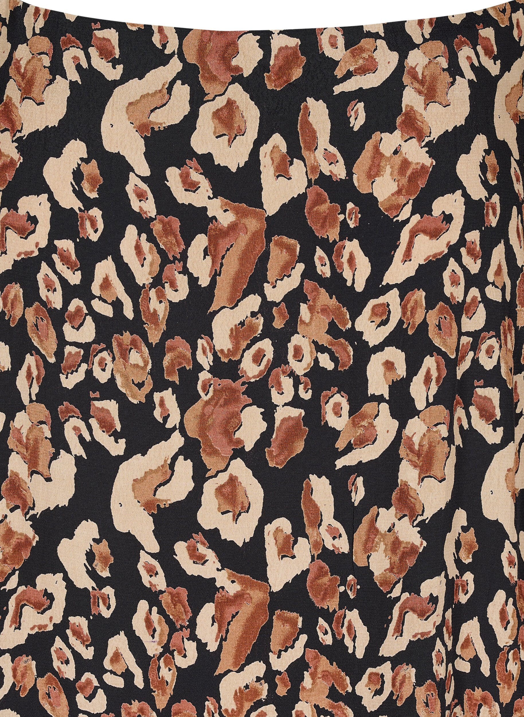 ZizziMidikleid aus Viskose mit d&uuml;nnen Tr&auml;gern, Leo AOP, Packshot image number 2