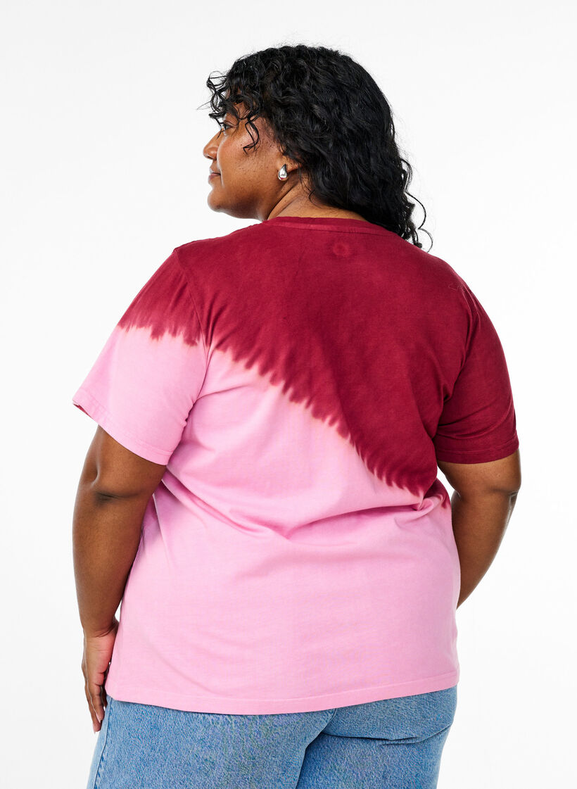 Dip-Dye-T-Shirt aus Bio-Baumwolle, Rot, Model image number 2