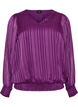 Gestreifte Bluse in Ballonform, Lila, Packshot image number 0