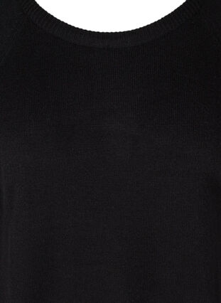 Langarm Strickbluse mit Rippdetails, Black, Packshot image number 2