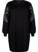 Strickkleid mit Stickerei-Details, Black Medium G. Comb, Packshot image number 0