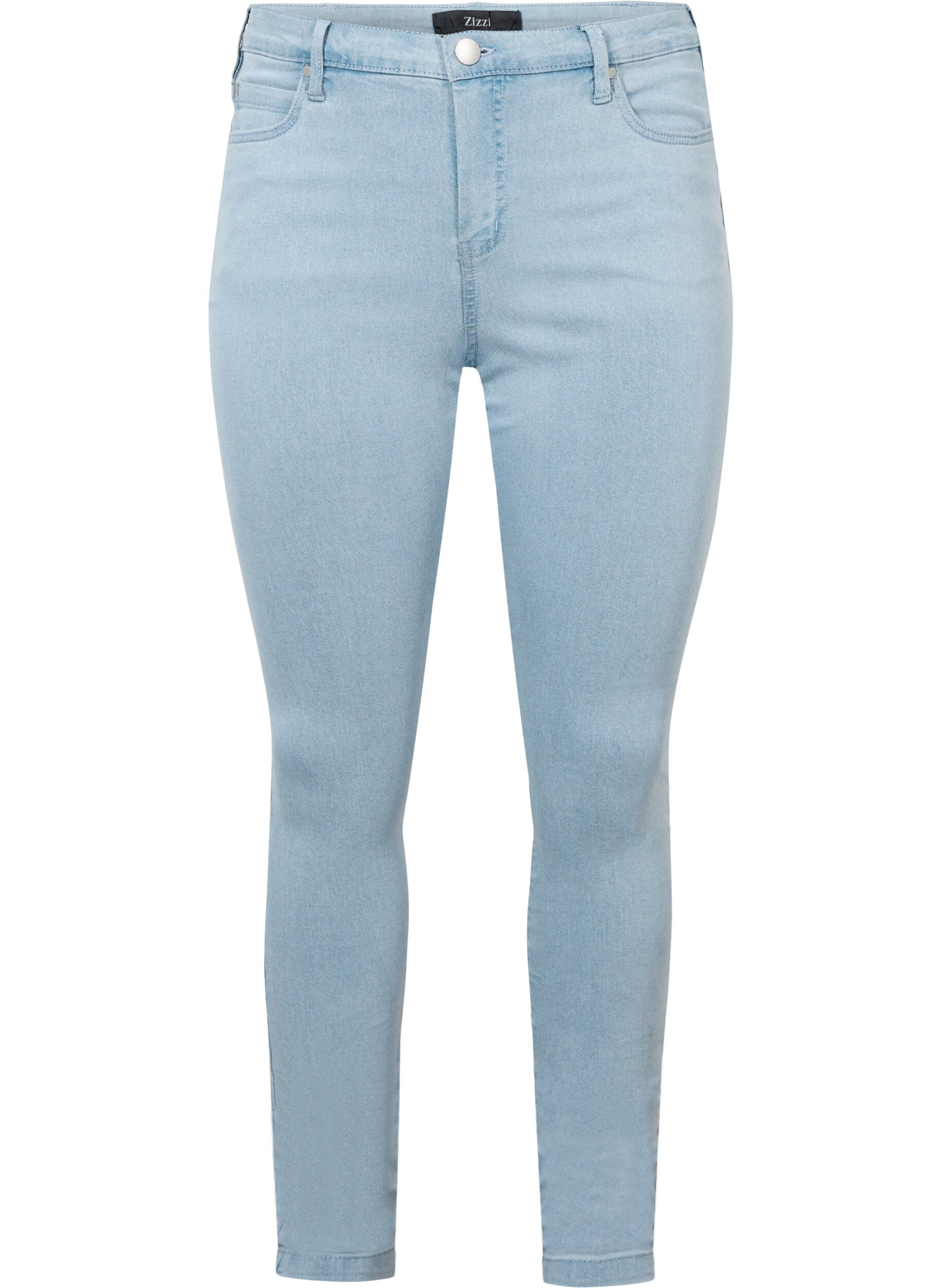 ZizziHochtaillierte Super Slim Amy Jeans, Blau, Packshot image number 0