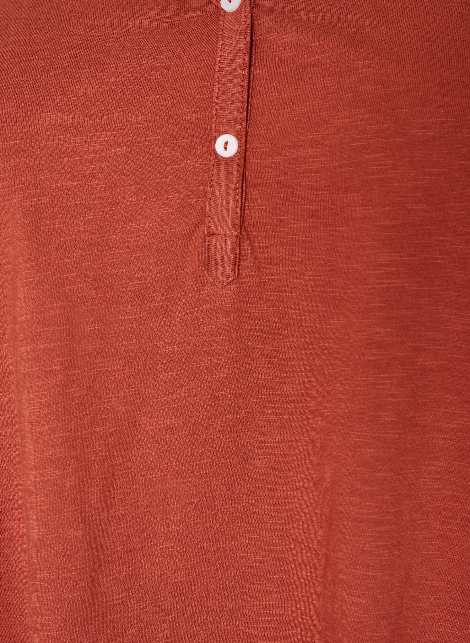 ZizziLangarmshirt mit V-Ausschnitt und Kn&ouml;pfen, Braun, Packshot image number 2
