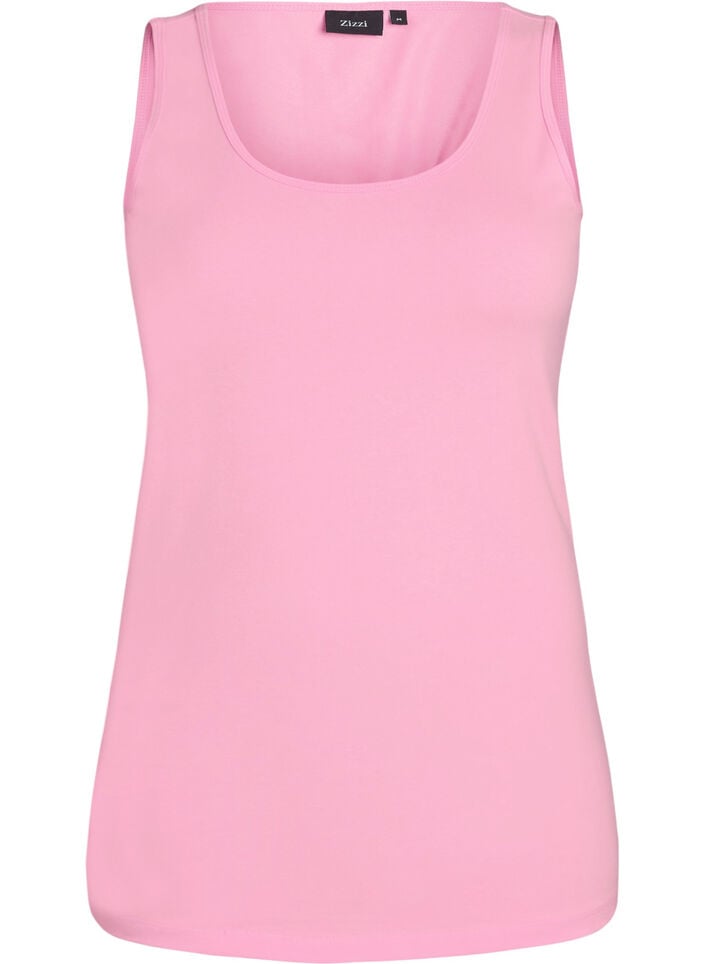 Einfarbiges Basic Top aus Baumwolle, Pink, Packshot image number 0
