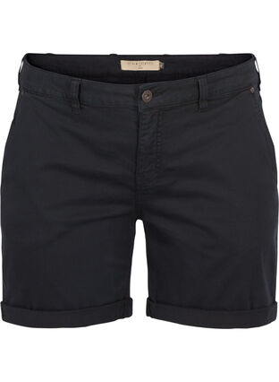 Regular Fit Shorts aus Baumwolle, Black, Packshot image number 0