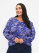 FLASH - Langärmelige Bluse gesmokt und bedruckt, Dazzling Blue AOP, Model image number 0