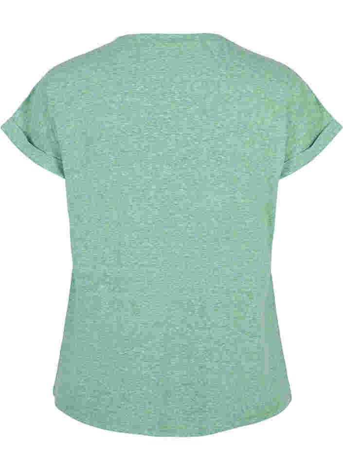 Melange-T-Shirt mit kurzen Ärmeln, Jolly Green Mél, Packshot image number 1