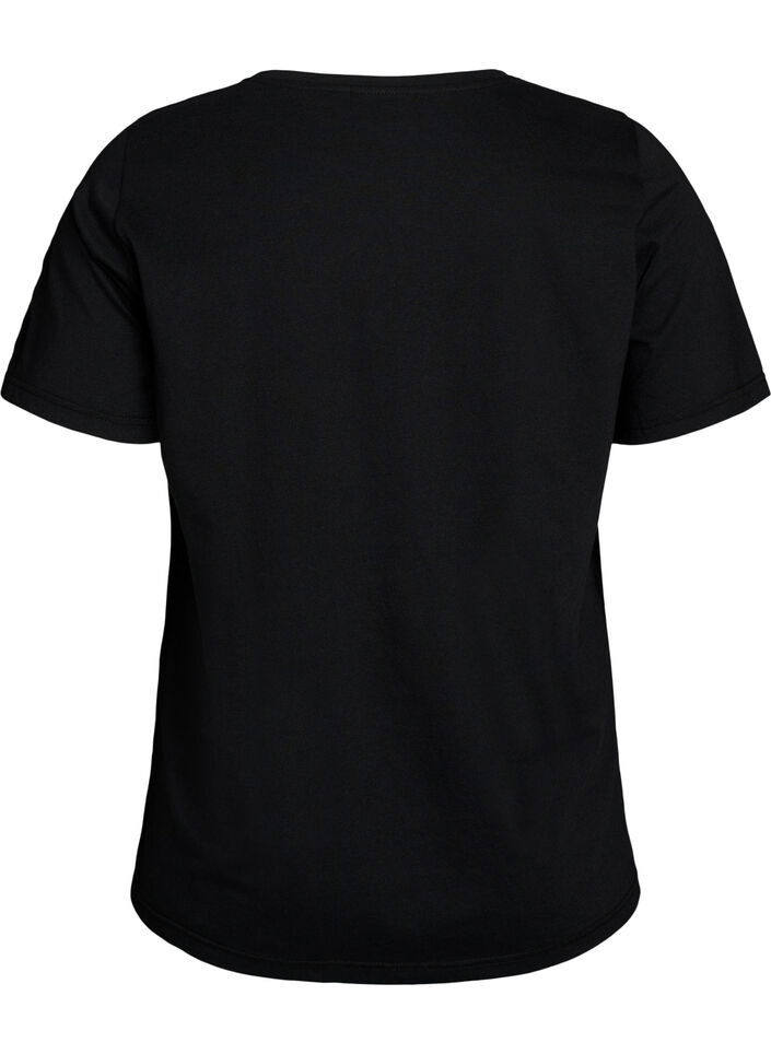 T-Shirt mit Print, Schwarz, Packshot image number 1
