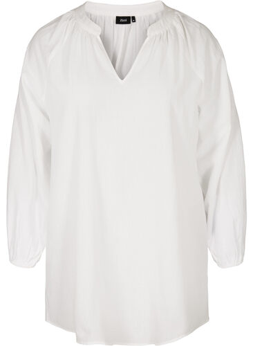 Tunika aus Baumwolle, Bright White, Packshot image number 0