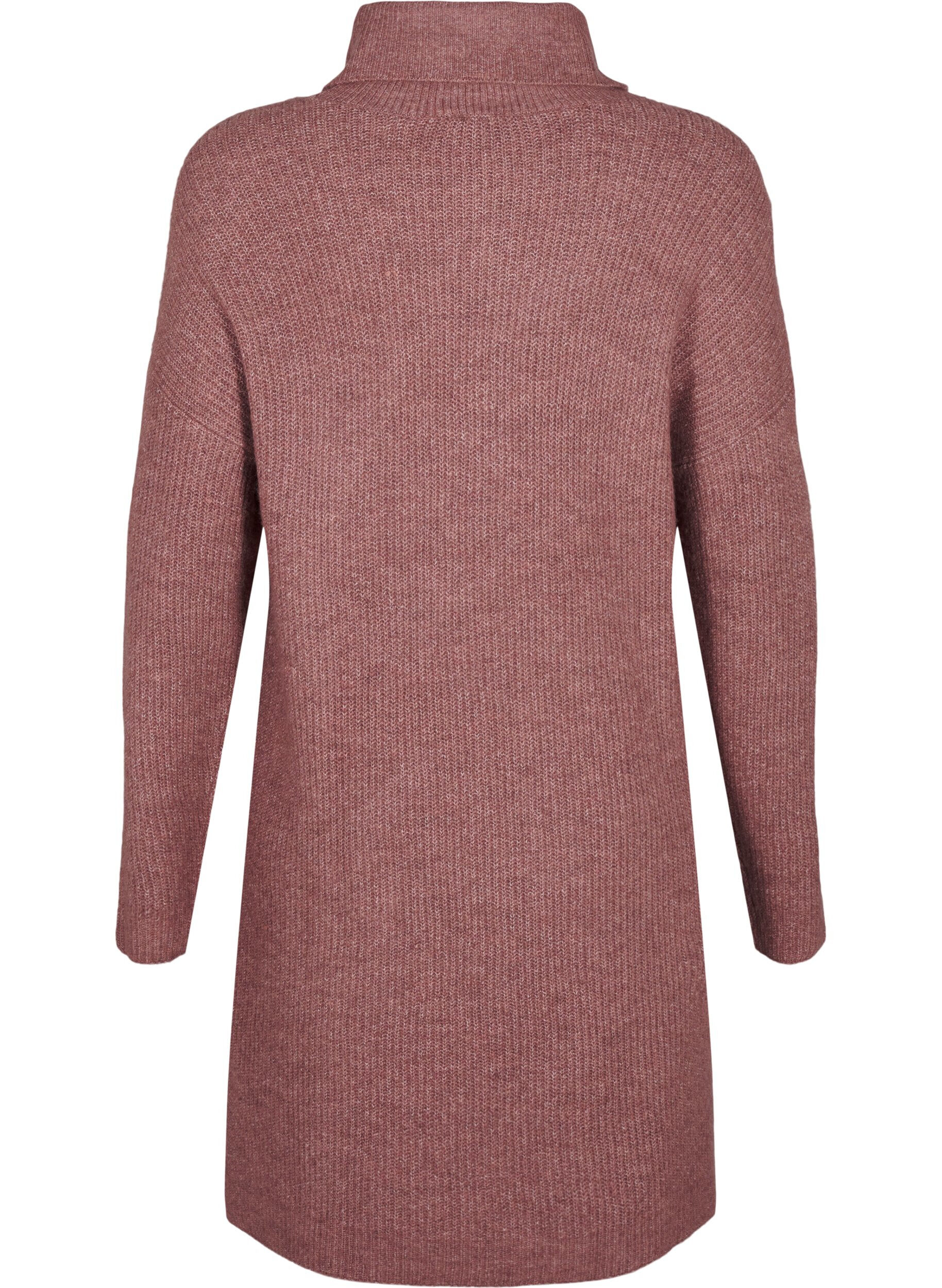 ZizziFLASH - Strickkleid mit Rollkragen, Rot, Packshot image number 1