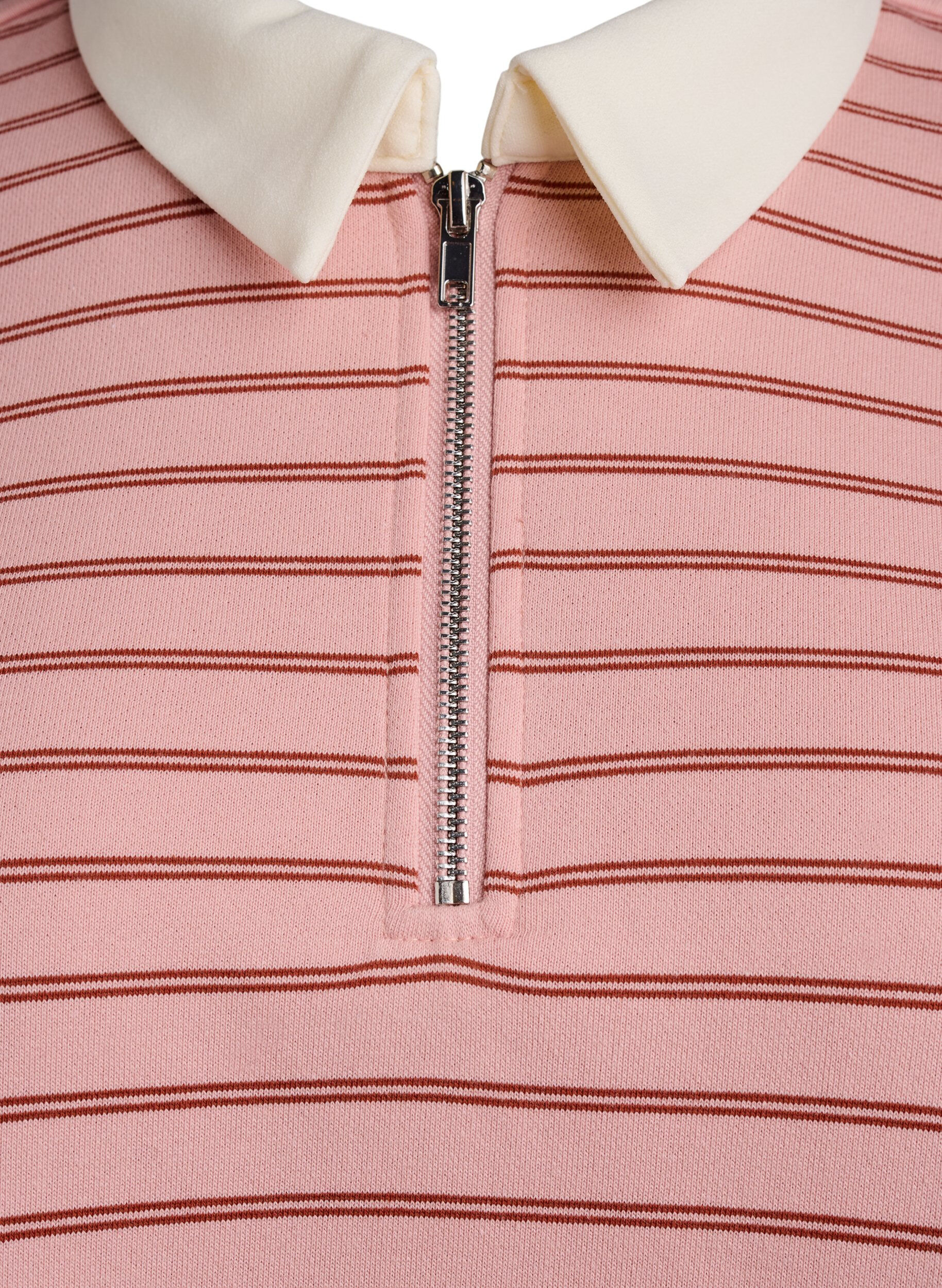 ZizziPoloshirt mit Streifen und Rei&szlig;verschluss, Rot, Packshot image number 2