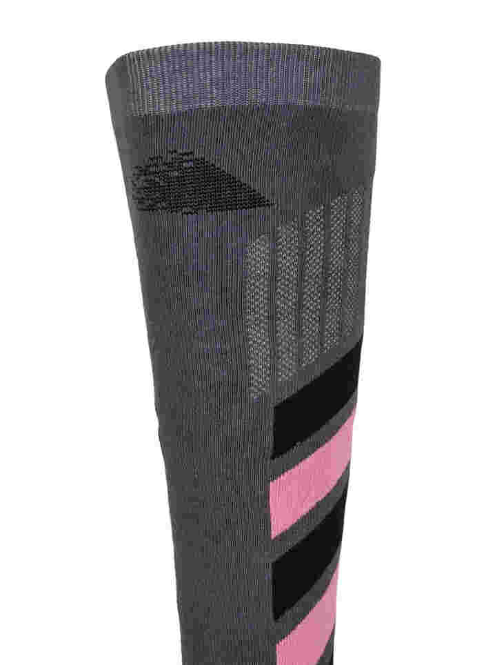 Skistrümpfe aus Baumwolle, Dark Grey/Sea Pink, Packshot image number 1