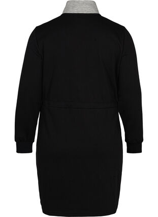 Sweatkleid mit Taschen und justierbarer Taille, Black comb, Packshot image number 1