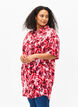 Langes Shirt mit Allover-Druck, Pink AOP Flower, Model image number 0