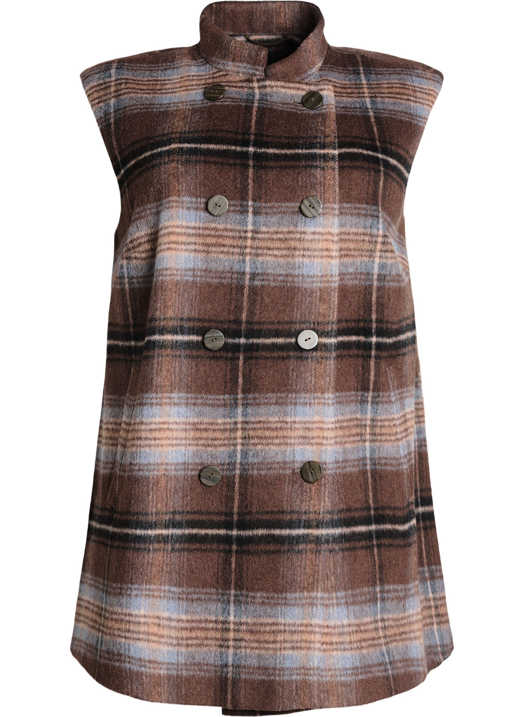 Lange karierte Weste