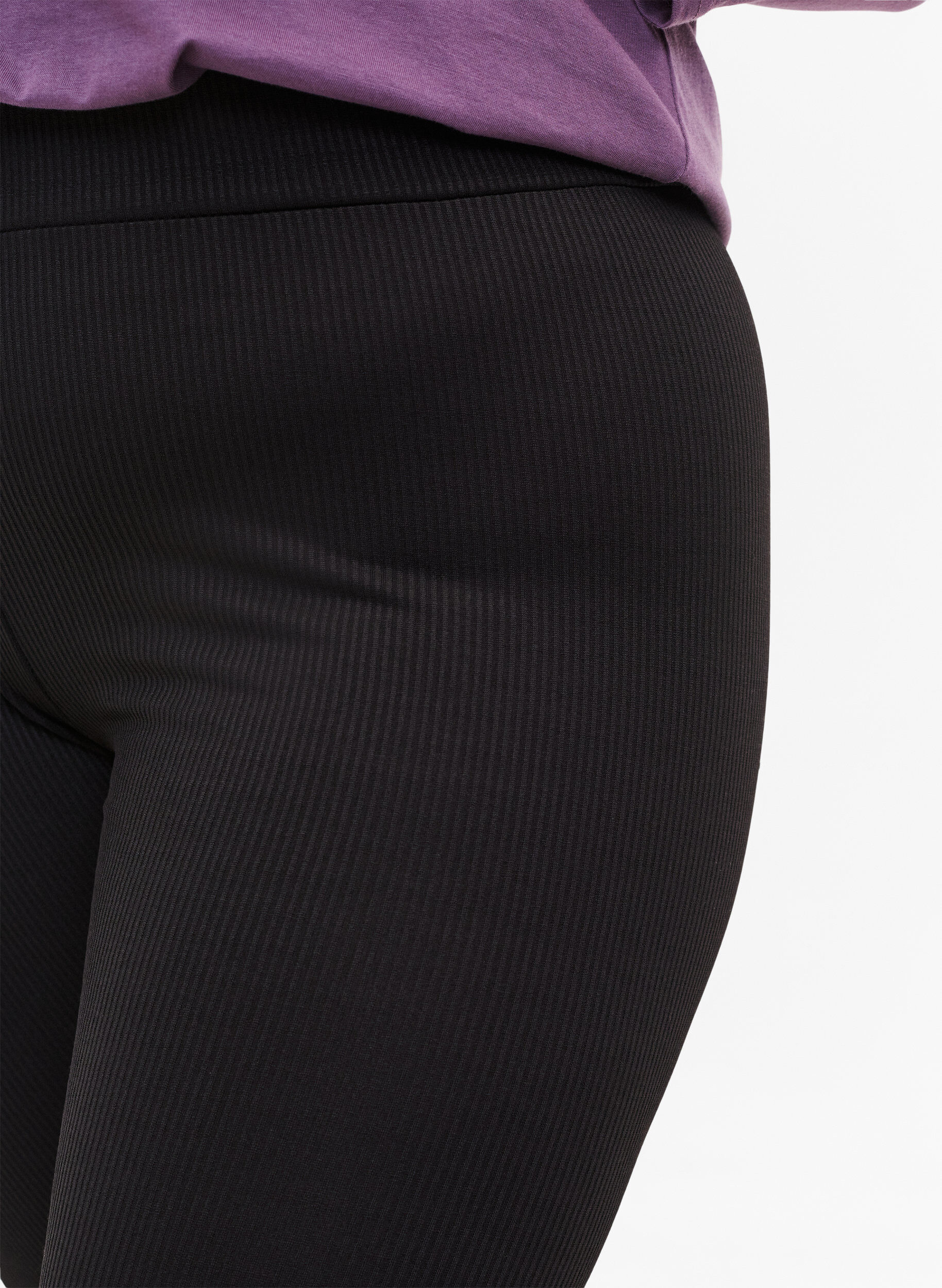 ZizziLeggings mit Stretch Rippstruktur, Black, Model image number 1