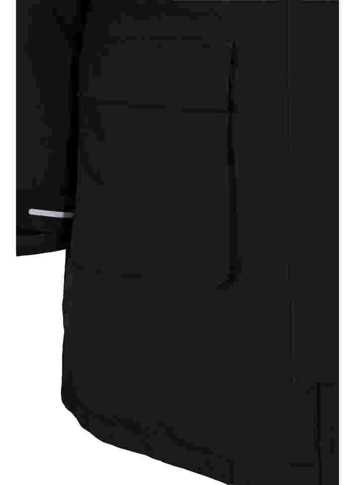 Winterjacke mit abnehmbarer Kapuze und Taschen, Black, Packshot image number 3