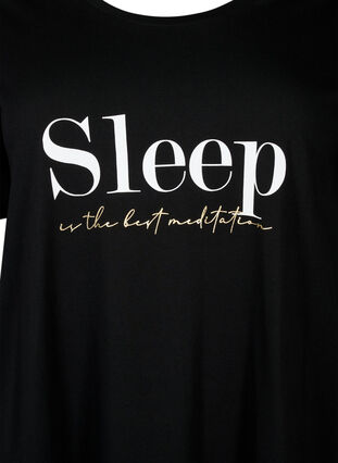 Kurzärmeliges Nachthemd aus Bio-Baumwolle , Black Sleep, Packshot image number 2