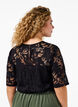 Bluse mit Spitze und kurzen Ärmeln, Black, Model image number 1